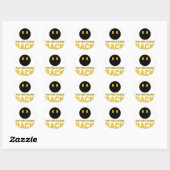 Sticker Rond Chat Noir Yeux Vides Le Vide Vous Regarde (Feuille)