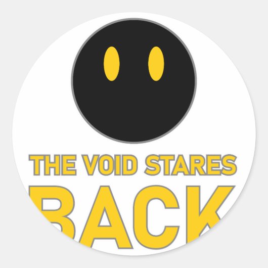 Sticker Rond Chat Noir Yeux Vides Le Vide Vous Regarde (Devant)