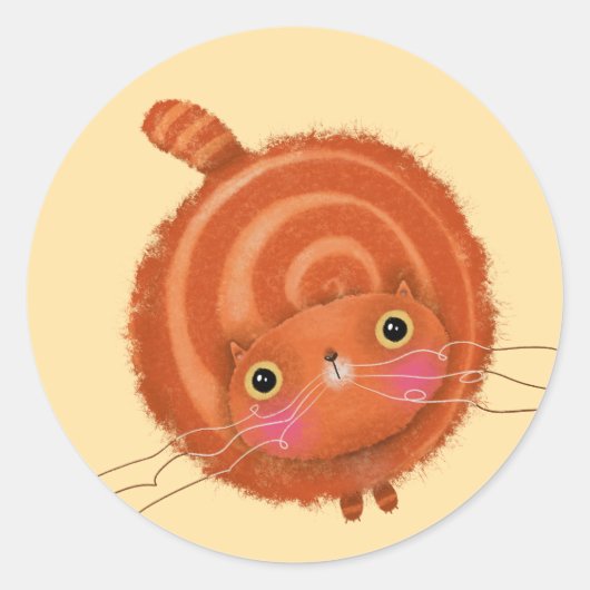 Sticker Rond Chat orange (Devant)