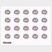 Sticker Rond Chat orange astronaute cool dans l'espace sur un n (Feuille)