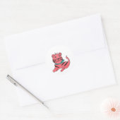 Sticker Rond Chat orange mignon (Enveloppe)