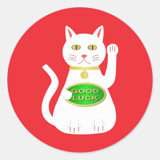 Sticker Rond Chat Oriental Lucky (Devant)