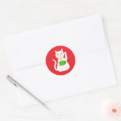 Sticker Rond Chat Oriental Lucky (Enveloppe)