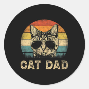 Sticker Rond Chat Papa Amoureux de les chats papa Fête des père