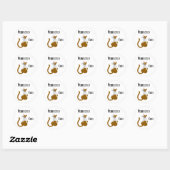 Sticker Rond Chat parfaitement mignon (Feuille)