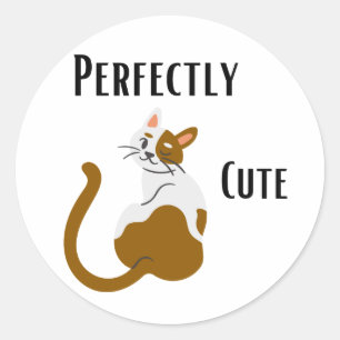 Sticker Rond Chat parfaitement mignon