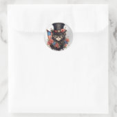 Sticker Rond Chat patriote étoilé (Sac)