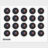 Sticker Rond Chat patriotique (Feuille)