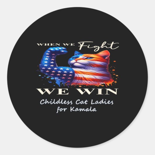 Sticker Rond Chat patriotique (Devant)