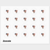 Sticker Rond Chat patriotique Drapeau américain Design vectorie (Feuille)