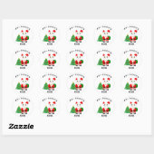 Sticker Rond Chat Père Noël Lucky (Feuille)