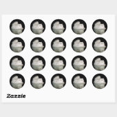 Sticker Rond Chat Persan aux Yeux Vert Jade (Feuille)