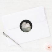 Sticker Rond Chat Persan aux Yeux Vert Jade (Enveloppe)
