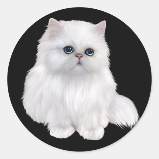 Sticker Rond Chat persan mignon (Devant)