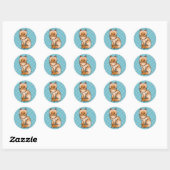 Sticker Rond Chat Persan Rouge (Feuille)