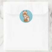 Sticker Rond Chat Persan Rouge (Sac)