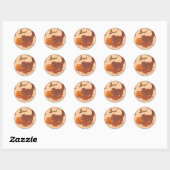 Sticker Rond Chat Persan Rouge Halloween (Feuille)