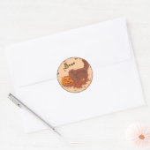 Sticker Rond Chat Persan Rouge Halloween (Enveloppe)
