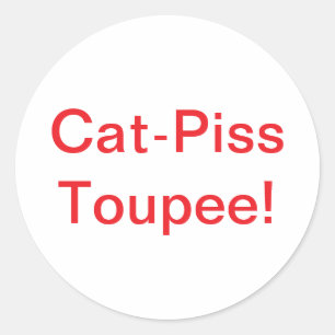 Sticker Rond Chat-Piss Toupee Splash-Art Hankamer Artjunkhaus