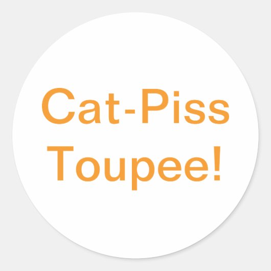 Sticker Rond Chat-Piss Toupee Splash-Art Hankamer Artjunkhaus (Devant)
