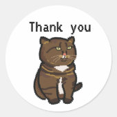 Sticker Rond Chat Pixel Art Brown Chubby (Devant)