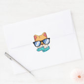 Sticker Rond Chat portant des lunettes de soleil (Enveloppe)