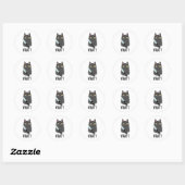 Sticker Rond Chat Quel Chat Meurtrier Avec Couteau (Feuille)