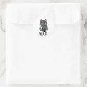 Sticker Rond Chat Quel Chat Meurtrier Avec Couteau (Sac)