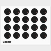Sticker Rond Chat Qu'est-ce que_ Drôle Chat Noir Chat Meurtrier (Feuille)