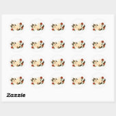 Sticker Rond Chat Ragdoll dans les roses (Feuille)