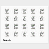 Sticker Rond Chat Restez Positif (Feuille)