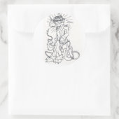 Sticker Rond Chat Rockabilly (Sac)