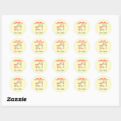 Sticker Rond Chat&Rose adorable (Feuille)