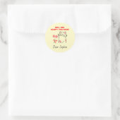 Sticker Rond Chat&Rose adorable (Sac)