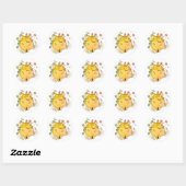 Sticker Rond Chat roux endormi (Feuille)