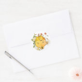 Sticker Rond Chat roux endormi (Enveloppe)