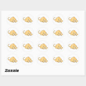 Sticker Rond Chat roux tabby en train de bondir (Feuille)