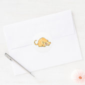 Sticker Rond Chat roux tabby en train de bondir