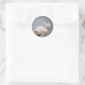 STICKER ROND CHAT SANS CHEVEUX (Sac)