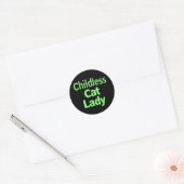 Sticker Rond Chat sans enfant, dame drôle Vote 2024 (Enveloppe)
