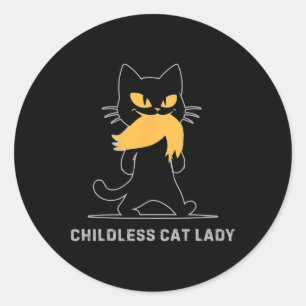 Sticker Rond Chat sans enfant Lady Kamala Harris 2024 47 47th P