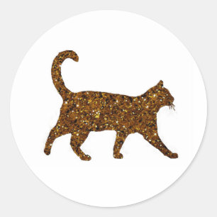 Sticker Rond Chat scintillant