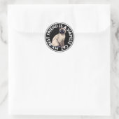 Sticker Rond Chat Siamese meilleur ami (Sac)