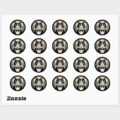 Sticker Rond Chat smoking élégant (Feuille)