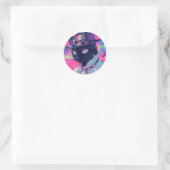 Sticker Rond Chat sorcière (Sac)