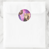 Sticker Rond Chat souhaitant un beigne (Sac)