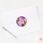 Sticker Rond Chat souhaitant un beigne (Enveloppe)