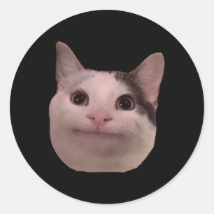 Sticker Rond Chat souriant Chat Beluga
