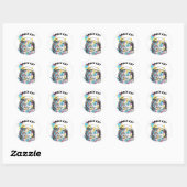 Sticker Rond Chat spatial (Feuille)
