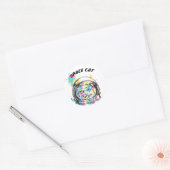 Sticker Rond Chat spatial (Enveloppe)